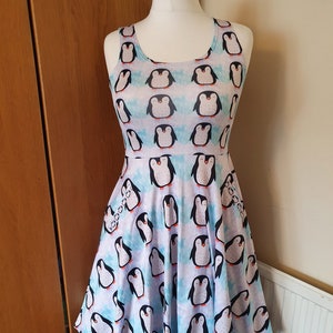 Penguin animals print skater dress- Sizes S- 5XL plus size dress