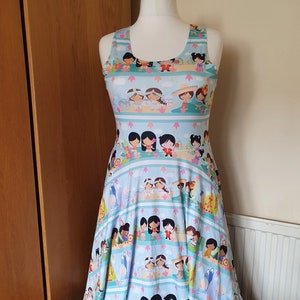 Small world dolls ride parks inspired print skater dress- Sizes S- 5XL plus size