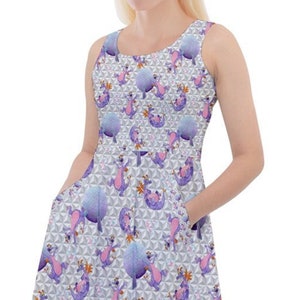 Figment Epcot Spaceship Earth Disney parks inspired print skater dress Sizes S 5XL plus size image 5