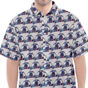 Camisa de manga corta con botones inspirada en el robot Droid R2 D2