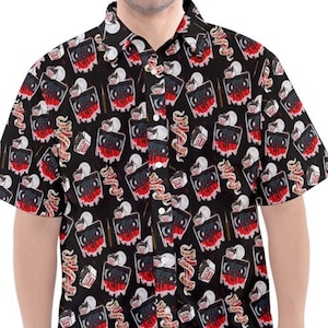 Lost boys VHS video movie inspired short sleeved button down shirt