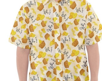 Dole whip inspired short sleeved button down shirt