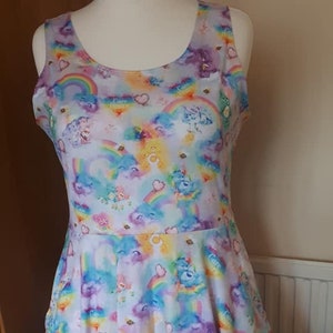 Rainbow bears inspired cute print skater dress- Sizes S- 5XL plus size