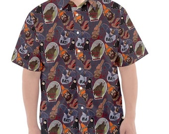 What we do in the shadows vampire inspired short sleeved button down shirt