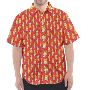 Dole Whip float inspiriertes Kurzarm-Knopf-Down-Shirt