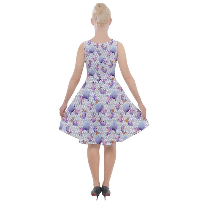 Figment Epcot Spaceship Earth Disney parks inspired print skater dress Sizes S 5XL plus size image 6