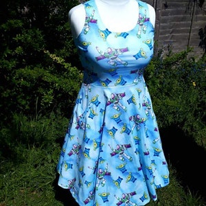 Buzz inspired cute print skater dress- Sizes S- 3XL