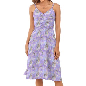 Rainbow unicorn strappy summer dress plus size S- 5XL