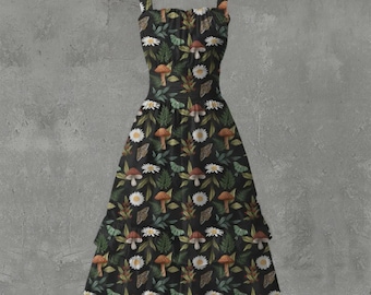 Retro vintage style cottage core forest fantasy dress goth emo alternative plus size