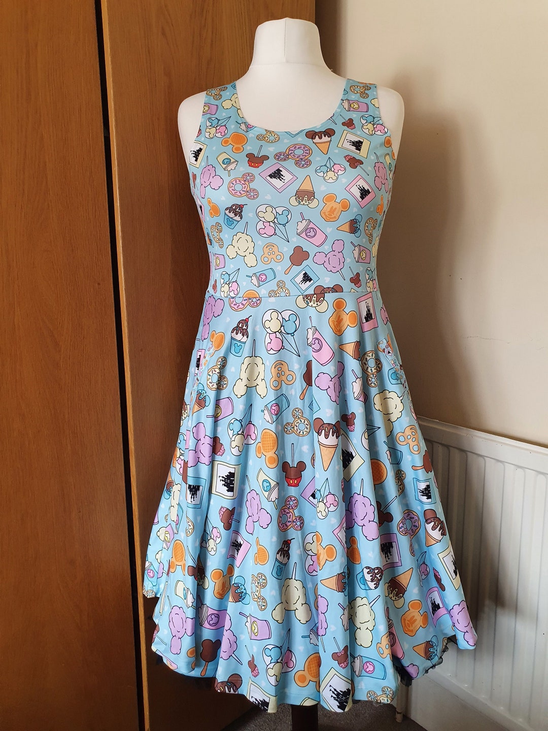 Mickey Snacks Disney Parks Inspired Print Skater Dress Sizes S 5XL Plus Size Etsy UK