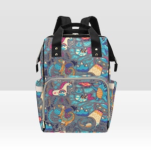 Cryptozoology unicorn yeti dragon  alternative Baby Diaper Nappy Changing family large Backpack Bag