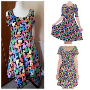 Mouse balloons cute print skater dress- Sizes S- 3XL plus size