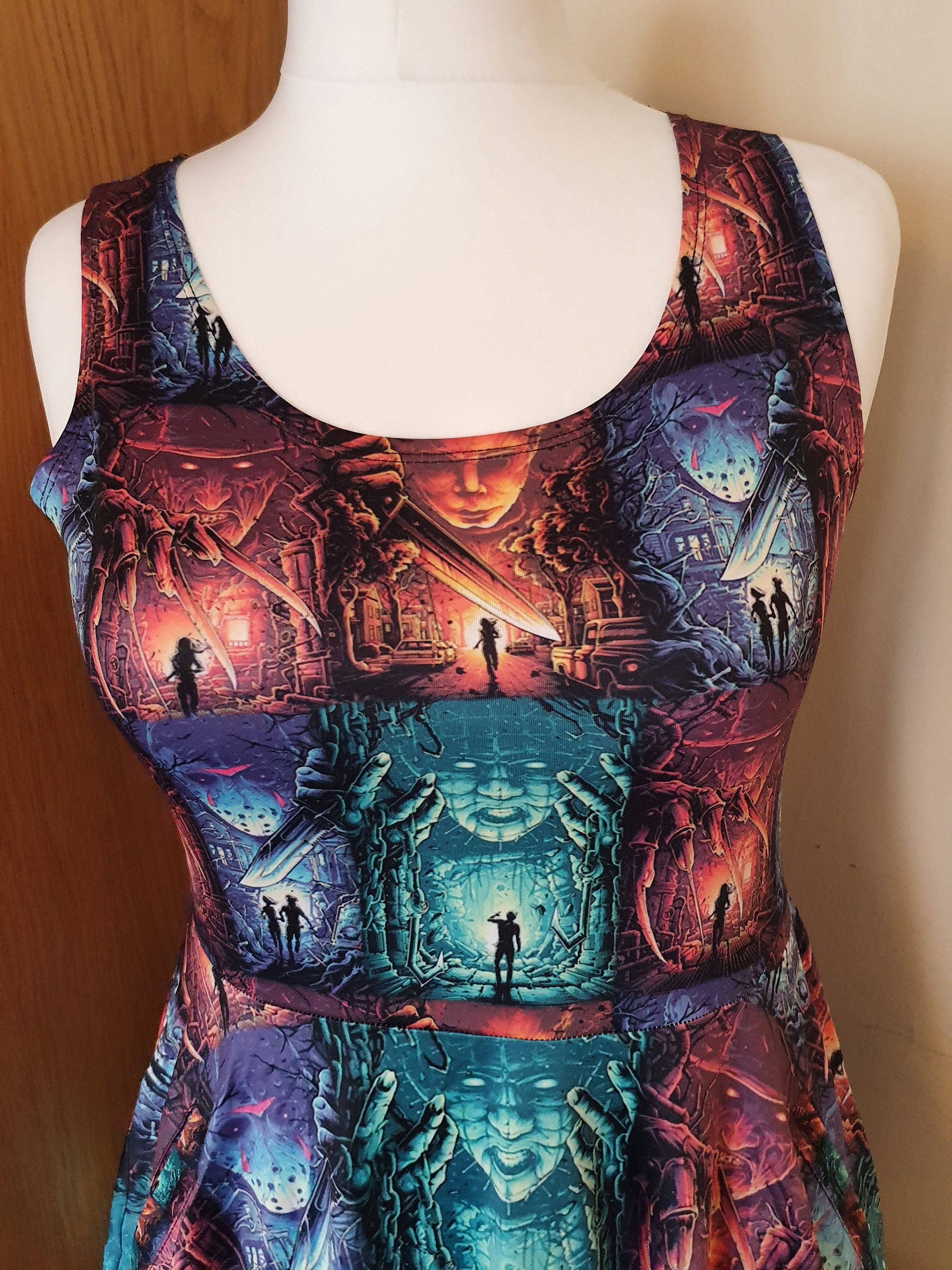 Halloween Horror Movie Print Skater Dress- Sizes S- 5XL Plus Size - Etsy