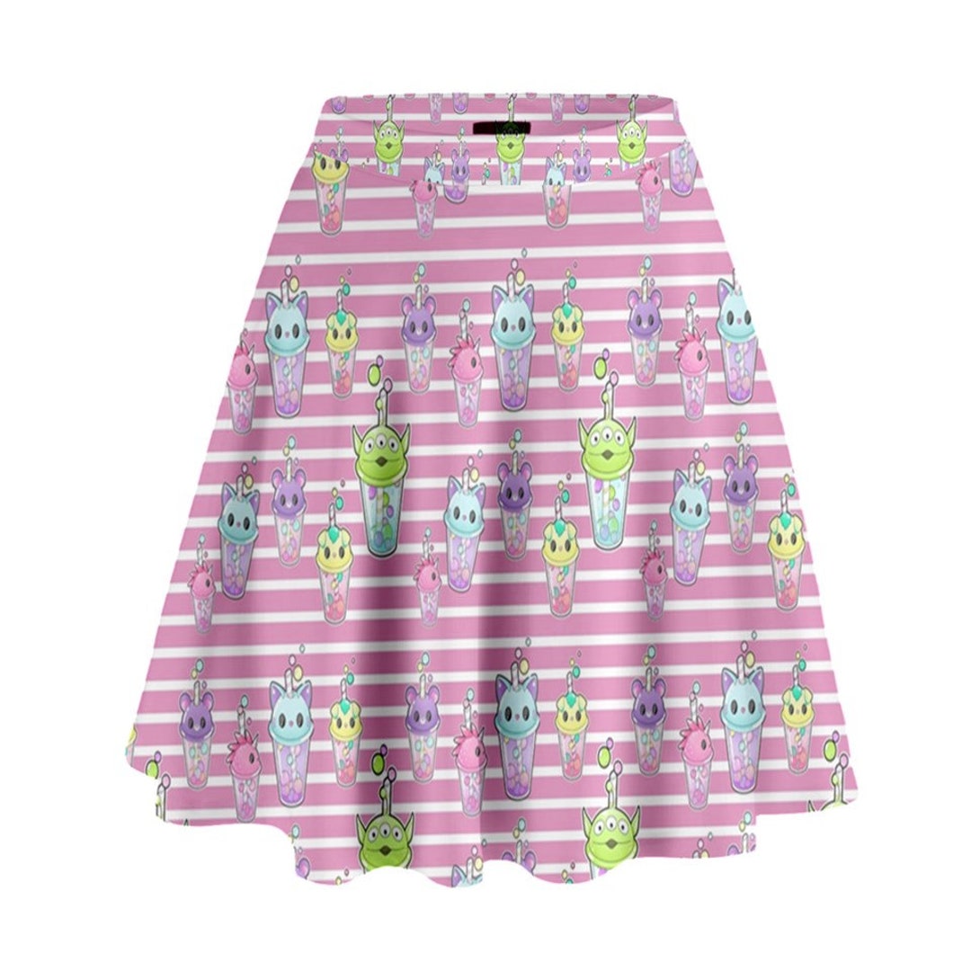 Kawaii Bubble Tea Skater Skirt kawaii Kitsch Retro Vintage Etsy