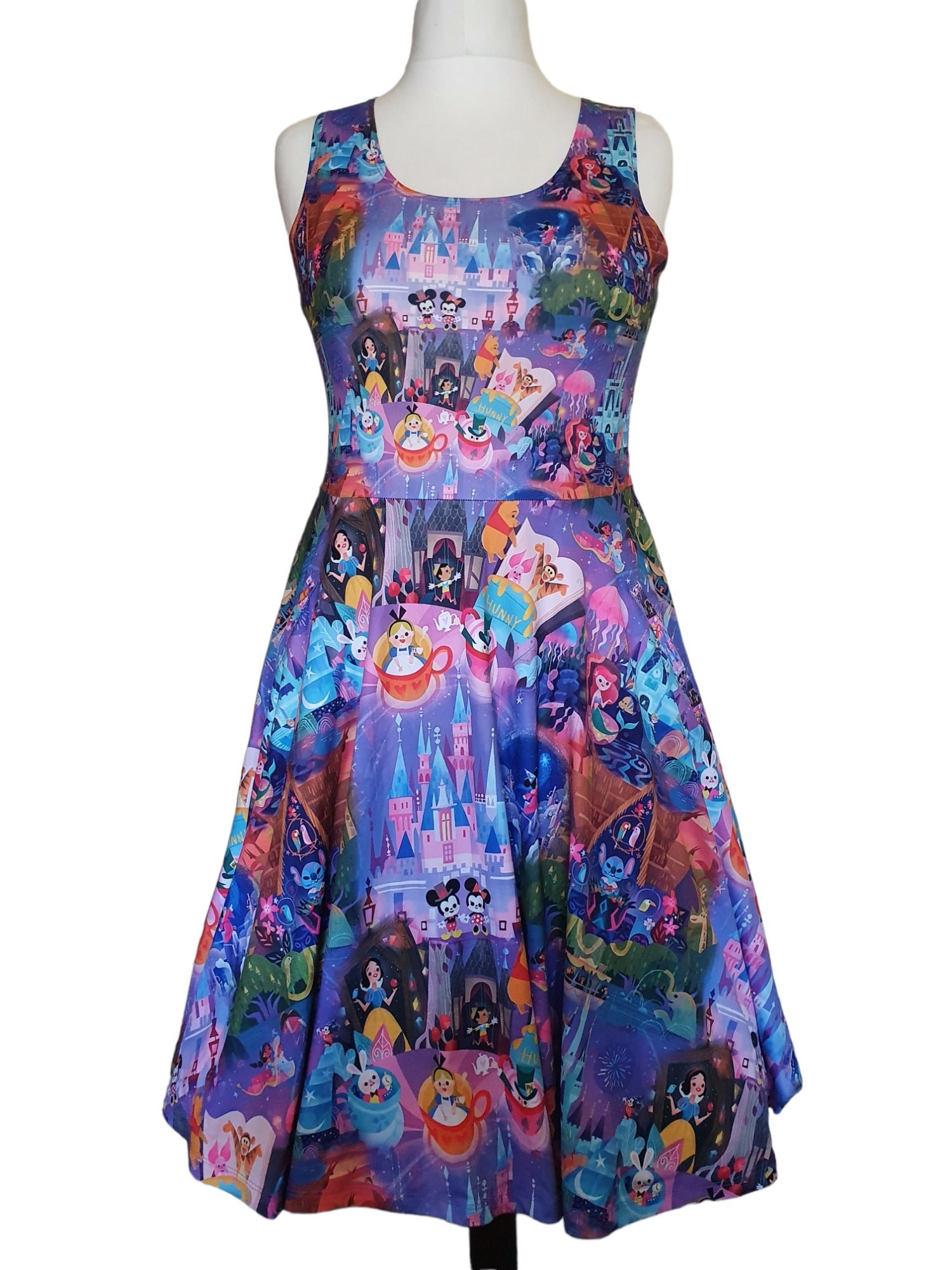 plus size disney skater dress Mickey Snacks Disney Parks Inspired Print Skater Dress- Sizes S- 5XL Plus Size
