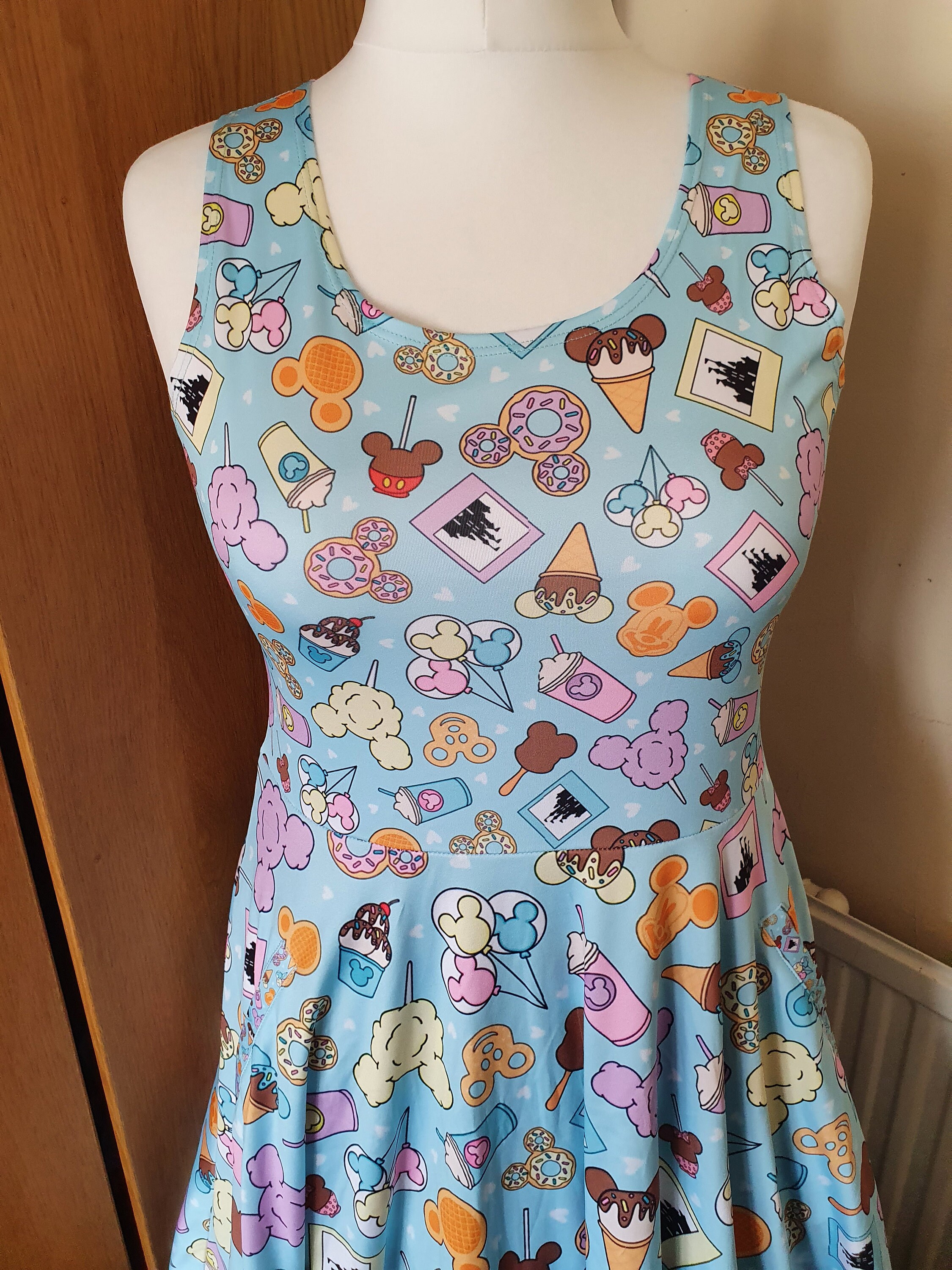 plus size disney skater dress Mickey Snacks Disney Parks Inspired Print Skater Dress- Sizes S- 5XL Plus  Size