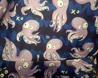 Octopus Skater Print Dress With Pockets 