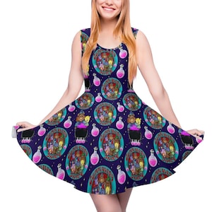 Gummi bears 80’s kids tv cartoon inspired print skater dress- Sizes S- 5XL plus size