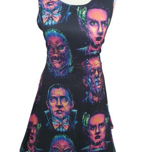 Universal monsters print skater dress- Sizes S- 3XL plus size
