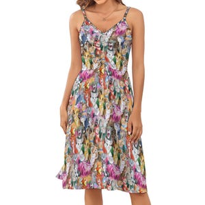 Favourite cats strappy summer dress plus size S- 5XL