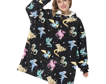 Dragon hooded Blanket Hoodie oversize winter