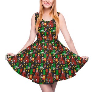 Mario inspired  print skater dress- Sizes S- 5XL plus size