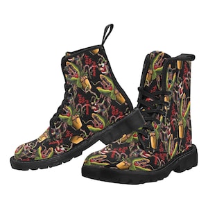 Little shop of horrors Lace Up Canvas Boots goth ankle shoes