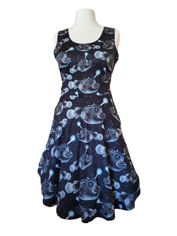 Angler Fish Print Skater Dress- Sizes S- 5XL Plus Size - Etsy