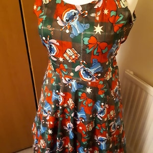 Christmas stitch skater print dress S-5XL kawaii kitsch plus size