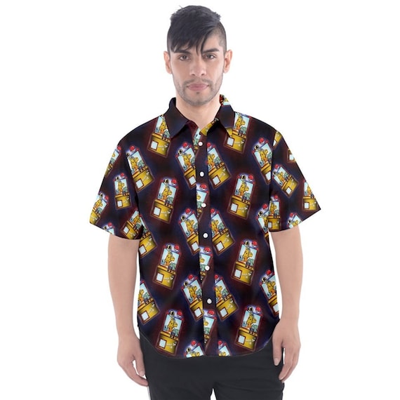 Pokmon Inspired Claw Machine Glass Short Sleeved Button Down Shirt - Etsy