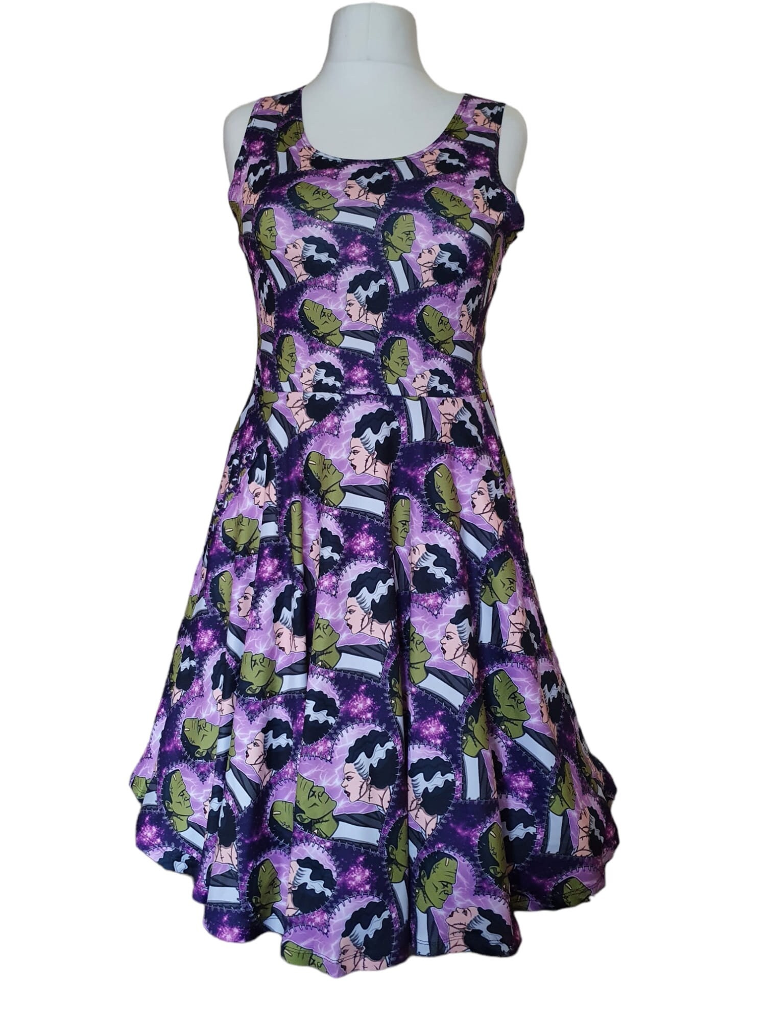 Frankenstein bride print skater dress- Sizes S- 5XL plus size