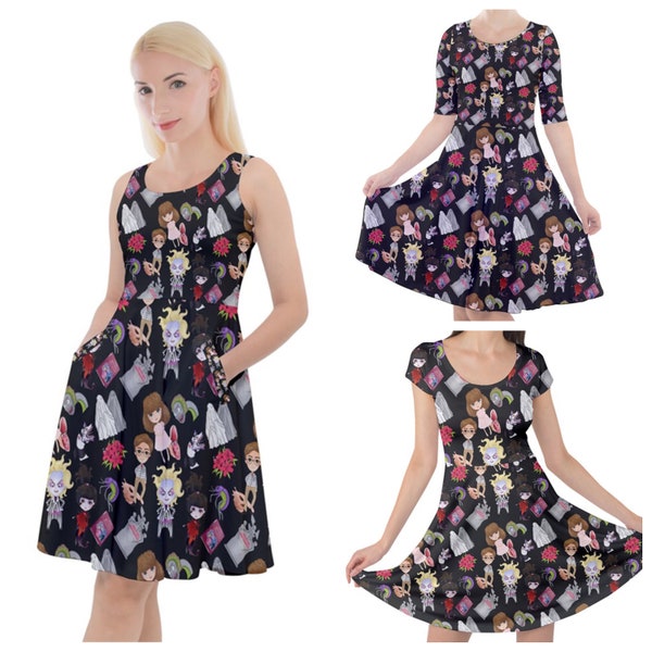 Käfer Saft inspiriertes süßes Print Skaterkleid- Größen S- 3XL plus Size