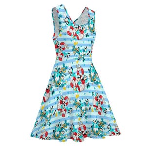 Disney cruise gang inspired print skater dress- Sizes S- 5XL plus size