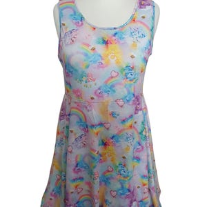Rainbow bears inspired cute print skater dress- Sizes S- 5XL plus size
