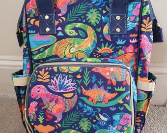 Familia dinosaurio Pañal Bebé Pañal Cambio de bolsa grande de mochila