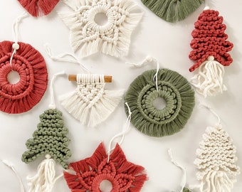 Christmas Ornaments | Macrame Christmas Ornaments | Macrame Ornaments | Ornament Set