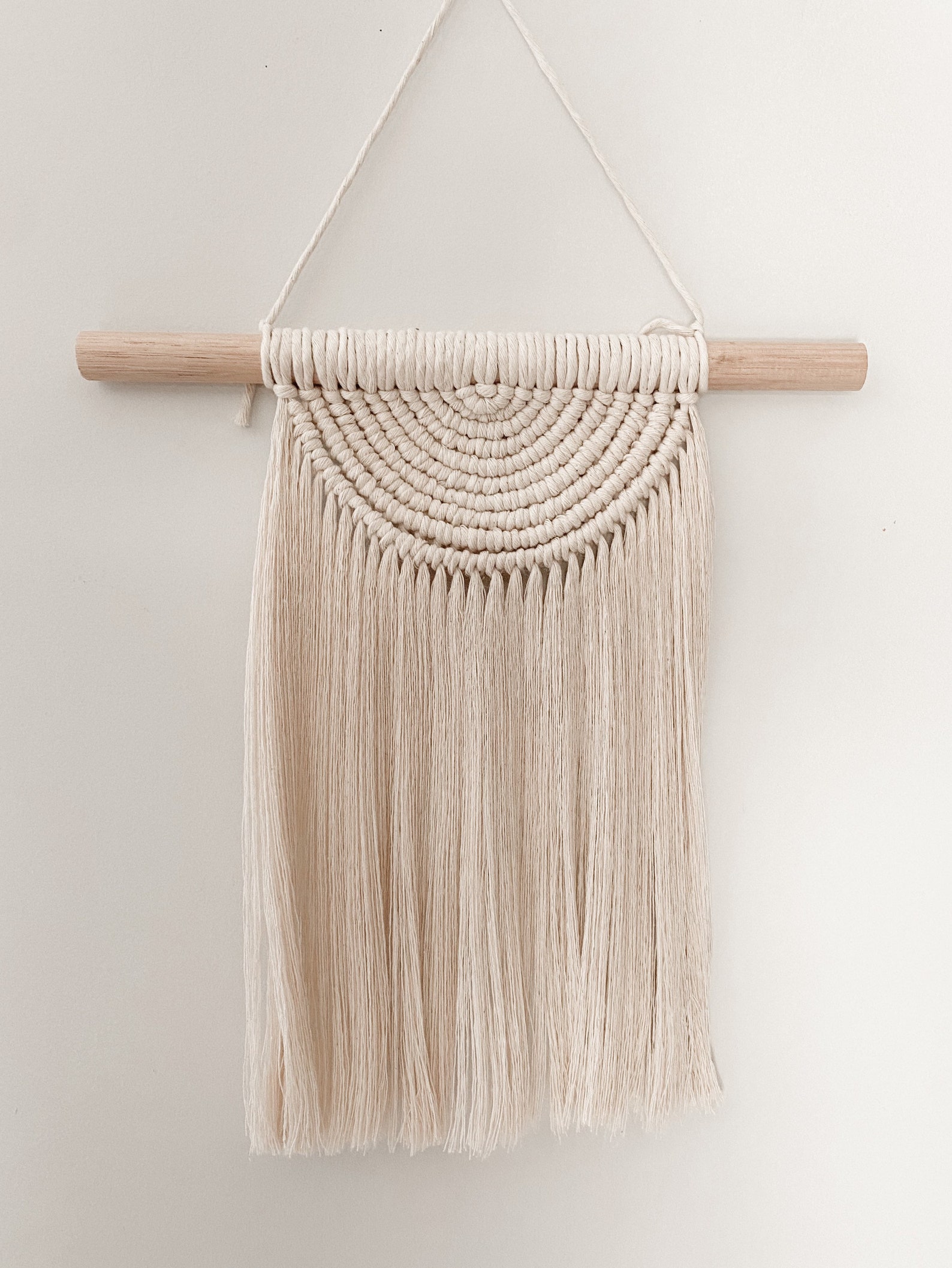 Macramé Wall Hanging Macramé Semi Circle Half Moon Hanging Natural Wall
