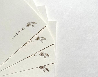 ノートカード | グリーティングカード | サンキューカード | パーソナライズされた文房具 | 愛を込めて箔押し印刷