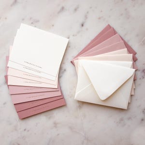 Conjunto de cartões de felicitações Ombre Dusty Pink