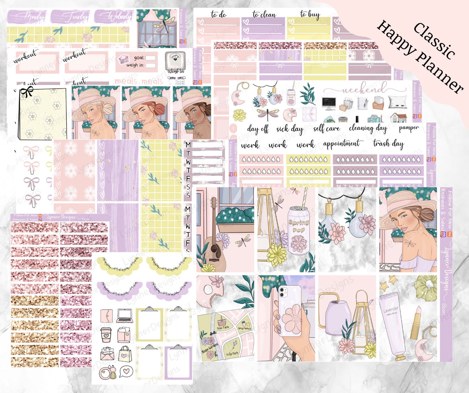 Bloom Happy Planner Stickers Spring Happy Planner Weekly Set Etsy Bloom happy planner stickers spring happy planner weekly set etsy