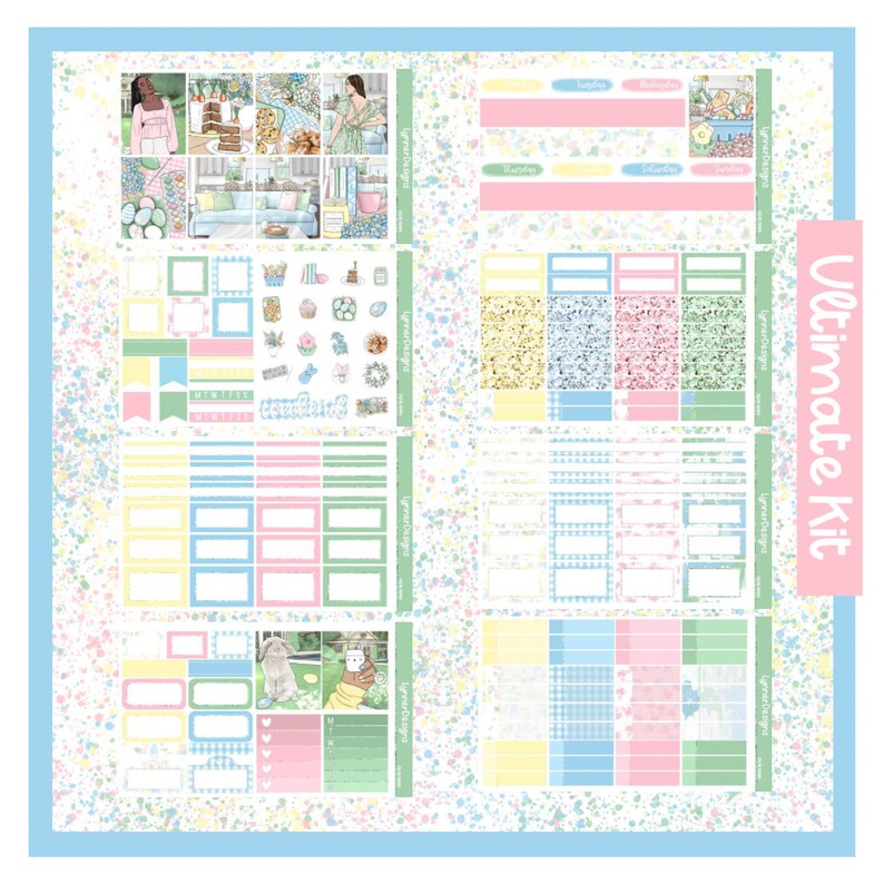Printable Planner Stickers Sugar Bunny Erin Condren/a5 Sizes Etsy