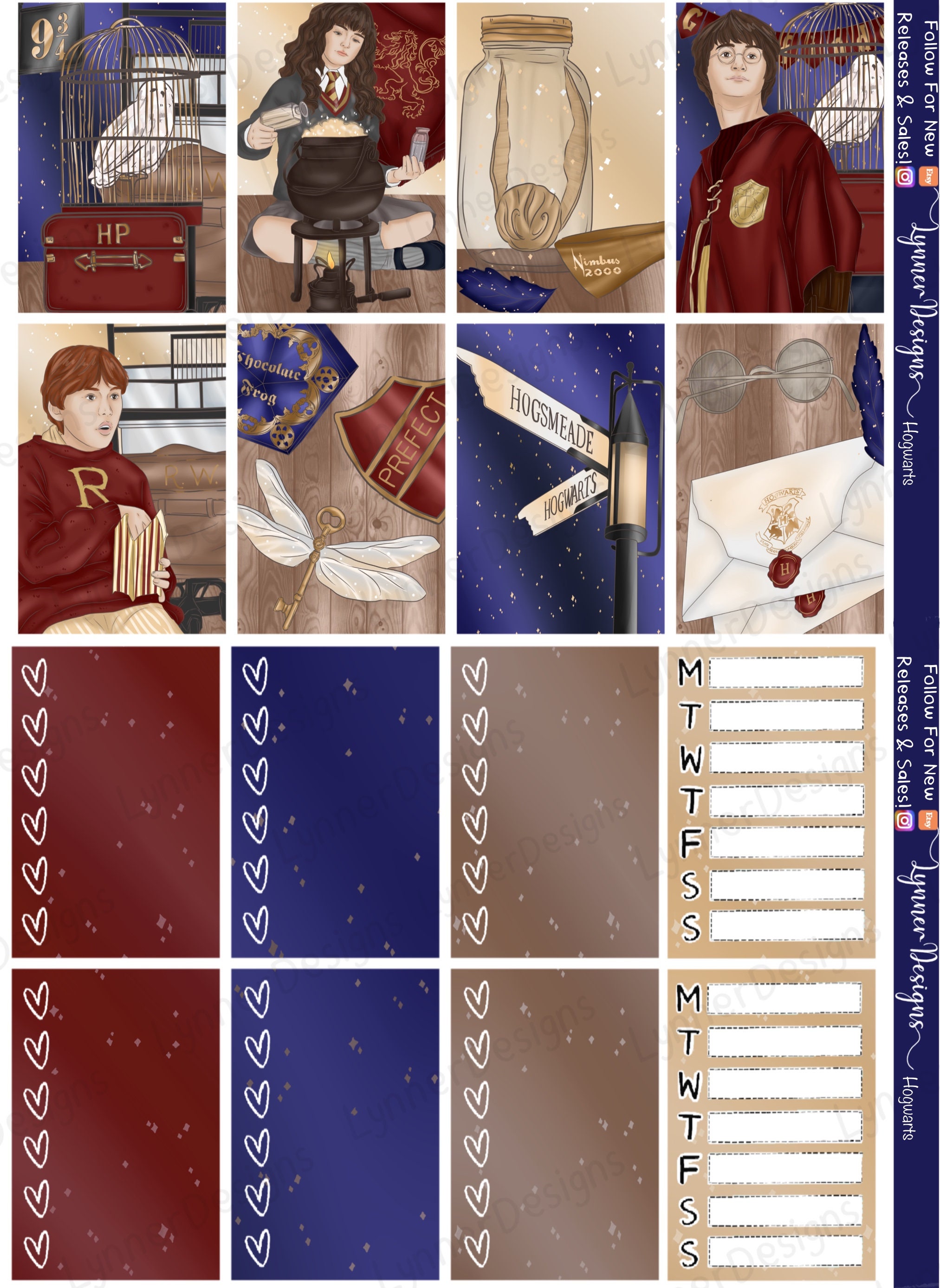 Happy Planner Printable Planner Stickers/Harry potter/ Weekly Etsy