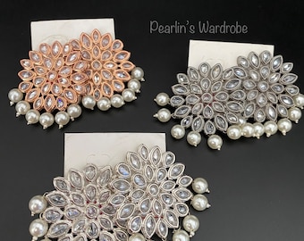 Designer Kundan Pearl Studs/Earrings (Imitation)