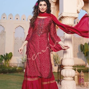 Bandhani Sharara Suits (Bhandej Partywear)