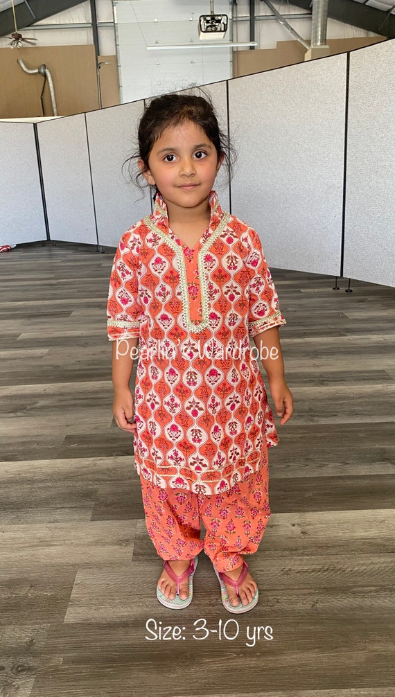 Buy Kids Punjabi Salwar Kameez Indian Ethnic Girls Kids Festival Wear  Patiala Dress Custom Made Readymade Suit Dupatta Set Online in India - Etsy