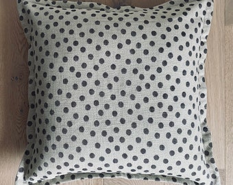 Spotty Linen Cotton Cushion Cover with Flange Edge