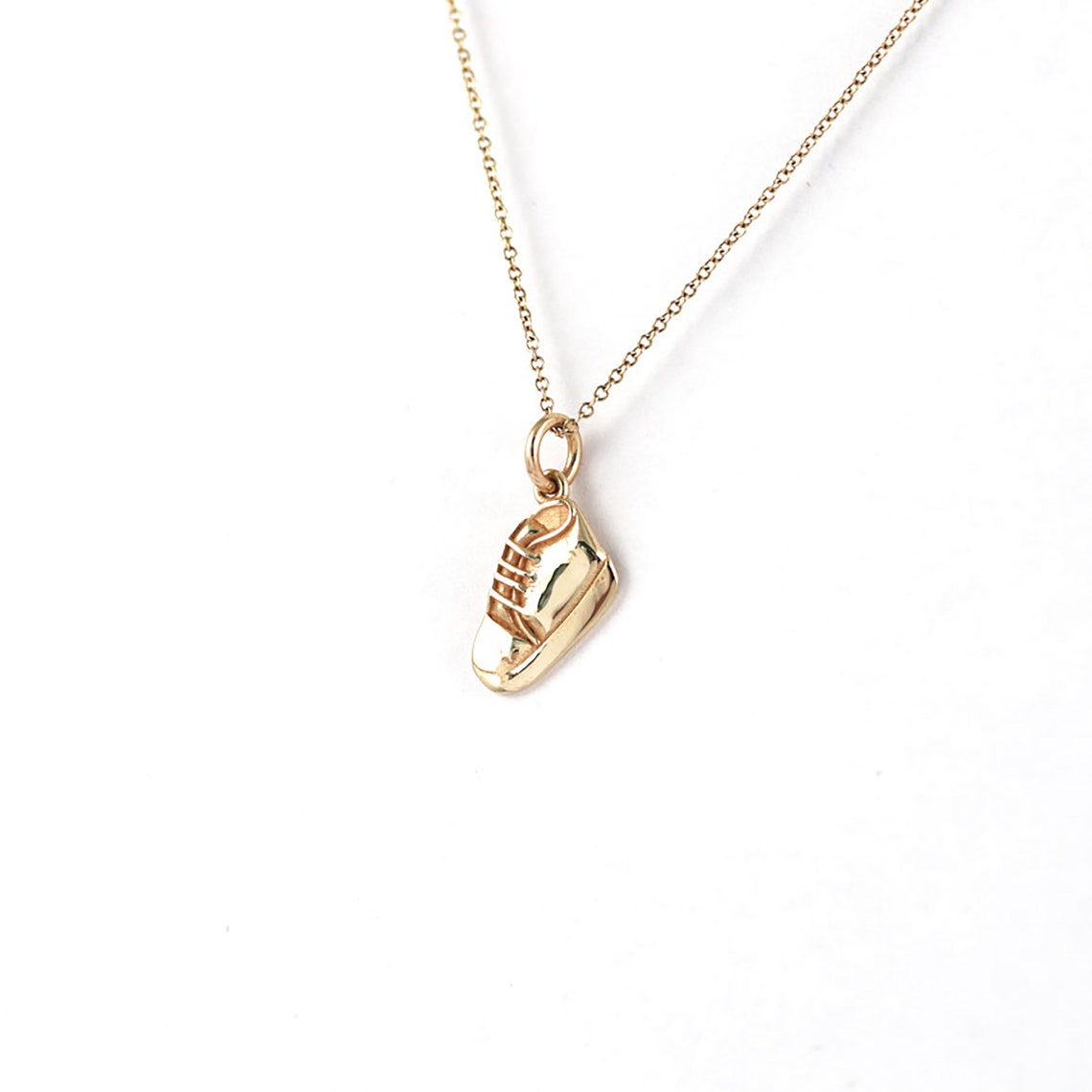 Solid Gold Baby Shoe Necklace Pregnancy Gift for Daughter Etsy