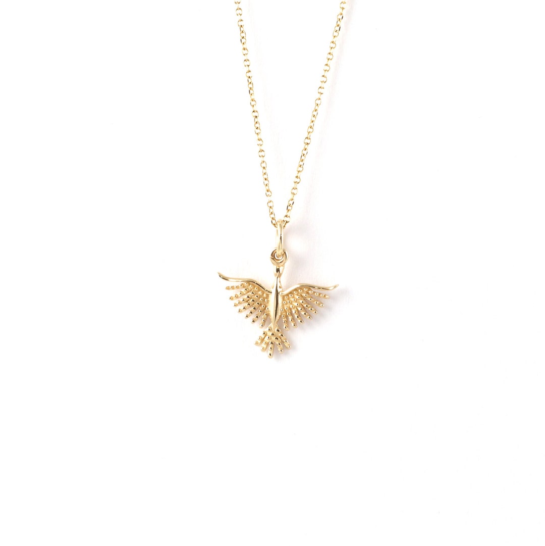 Solid Gold Eagle Pendantgold Eagle Necklace Symbolic Gift Etsy