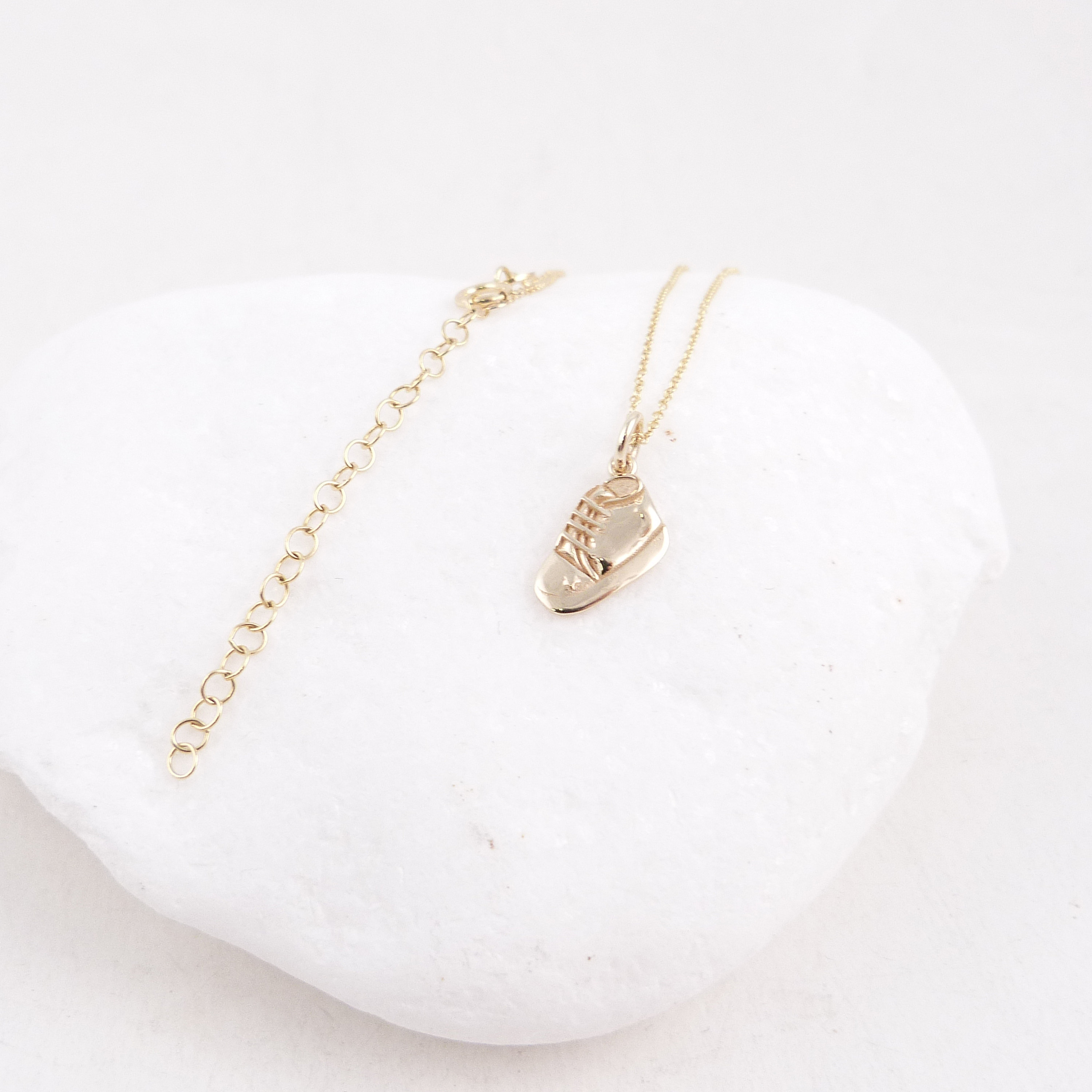 Solid Gold Baby Shoe Necklace Pregnancy Gift for Daughter Etsy