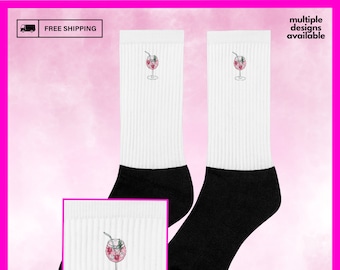 Wildberry Lillet chaussettes petite amie boisson chaussettes fête été unisexe cadeau étudiant fête Aperol Martini tendance Cool cadeau vêtements pour femmes